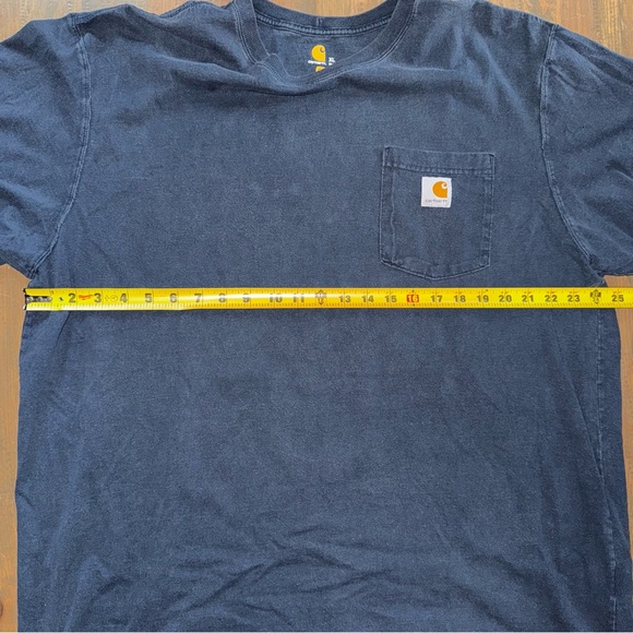 Carhartt Shirt Mens XL Faded Navy Blue Original Fit Crewneck Short Sleeve Pocket - Picture 5 of 7